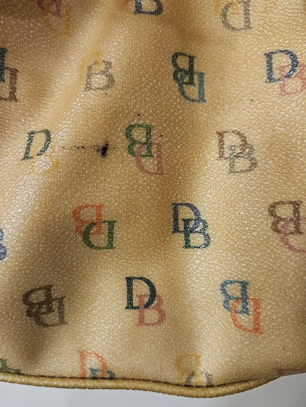 Vintage Y2K Dooney & Bourke Rainbow Doodle Monogram Satchel Bag